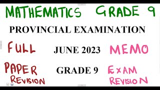 Mathematics Grade 9 JUNE 2023 Memo mathszoneafricanmotives [upl. by Dnaltruoc487]