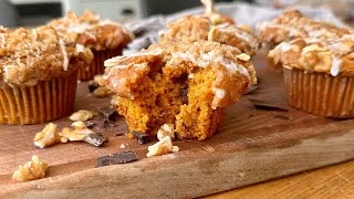 Chocolate Chip amp Pumpkin Streusel Muffins Recipe [upl. by Tolman874]