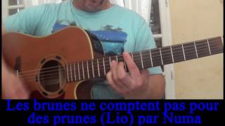 Les brunes ne comptent pas pour des prunes Lio reprise à la guitare Cover 1986 [upl. by Lenhard320]