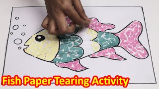 Fish by paper tearing  Paper Tearing Activity  Fish Activity  ELearning Studio [upl. by Bruyn838]