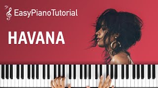 Havana  Piano Tutorial  Free Sheet Music [upl. by Fiedling]