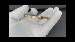 Custom Made Cartier Love Bracelet 18K Real Gold With Diamonds [upl. by Dusza10]