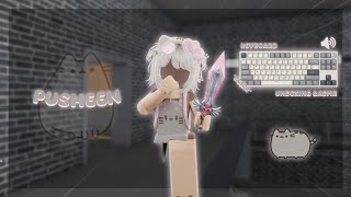 Playing MM2 as PUSHEEN Keyboard ASMR  ROYALKLUDGE COLLAB [upl. by Wenonah]