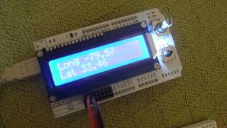 Arduino Neo6M GPS with Rotary Encoder  LCD Shield [upl. by Llenal]