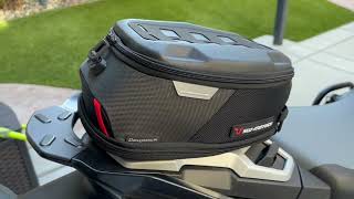 BMW R1300 GS  More SWMOTECH Accessories  Heel Protectors and Daypack Tank Bag [upl. by Arracahs]