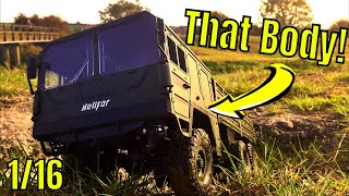 The best 116 body yet RC Military Truck 6WD Helifar MAN Kat NB2805 JJRC Q64 [upl. by Naomi99]