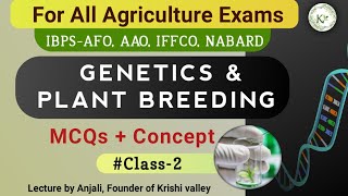 GENETICS amp PLANT BREEDING  MCQs  concept  For all agriculture exam ibpsafo2024 aao agriculture [upl. by Marve]