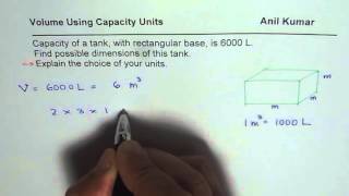 Find dimensions of a tank with capacity of 6000 L [upl. by Erl]