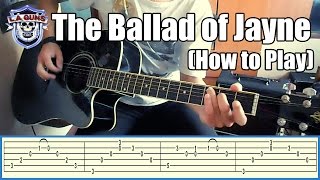 LA Guns  The Ballad of Jayne with tabs How to play [upl. by Alegnave]