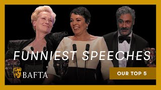 Meryl Streep Olivia Colman Taika Waititi and more 😂  Top 5 hilarious BAFTA speeches [upl. by Acir]