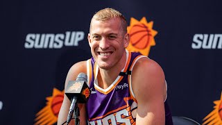 Mason Plumlee Media Day Press Conference  Phoenix Suns [upl. by Ecirtnuahs]