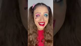 Metamorfoza w Harley Quinn z kolorowymi soczewkami 🎃👁️ Halloweenowa inspiracja contactlenses [upl. by Odetta]