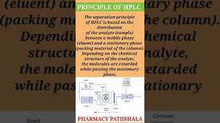 HPLC Highperformance liquid chromatography PRINCIPLE shorts pharmacypathshala youtubeshorts [upl. by Nnylaehs]