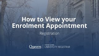 Registration – How to View your Enrolment Appointment [upl. by Marie]