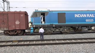 Indias Most Powerful Locomotive WAG 12 Decouples with Freight  60025 SRE WAG 12 [upl. by Yennej361]