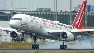 THE OLDEST ACTIVE BOEING 757  BOEING 747 Three Point LANDING  60 Minutes Aviation at Cologne 4K [upl. by Gabriele]