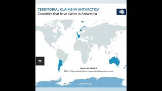 Countries with territorial claims in Antarctica map antarctica claims countries youtubeshorts [upl. by Licna]