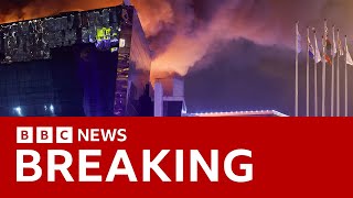 Moscow Blast and shooting reported at concert hall  BBC News [upl. by Llehsyt]