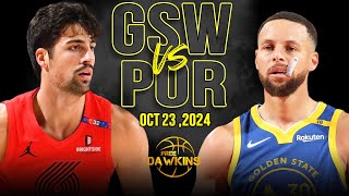 Golden State Warriors vs Portland Trail Blazers Full Game Highlights  Oct 23 2024  FreeDawkins [upl. by Serrano]