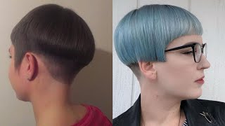 Womens and ladies haircut very short pixie Bob undercuts 2024 [upl. by Menides]