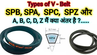 Types Of V Belt SPA SPB SPC SPZ AB C D Z  Belt Drive  Different Types OF VBelt vbelt [upl. by Birkner84]