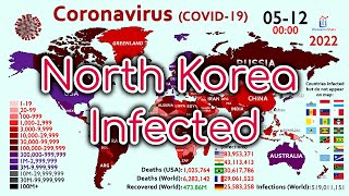 First Coronavirus Infection in North Korea 500M Cases Timelapse [upl. by Tewfik414]