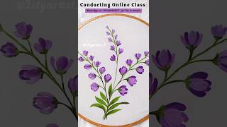 Free hand painting on cloth Blue Wild Indigo flower art [upl. by Lovering729]