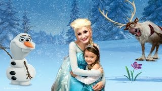 Disney Frozen Birthday Party  Elsa Surprise Visit  BIRTHDAY FUN [upl. by Arramat]