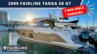 Fairline Targa 58 GT  3 minute walkthrough [upl. by Krissy378]