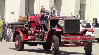 1928 AhrensFox Fire Engine Backing Into Beverly Hills Fire Station 1 [upl. by Caty376]