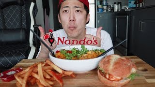 Nandos Grilled Chicken Sandwich amp Chicken Bowl Mukbang  Dongdigity [upl. by Analihp34]