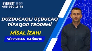 Düzbucaqlı üçbucaq Pifaqor teoremi Misal izahı [upl. by Nnair]