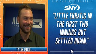 Tylor Megill on emphasizing more breaking balls and crediting play of Mets defense in win  SNY [upl. by Niac]