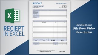 Creating Professional Invoice in Excel  Receipt Making Tutorial  Free Template [upl. by Kimber]