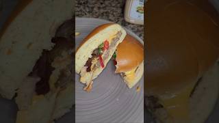 Beef Burger 🍔  athomecooking food burger [upl. by Nelleyram]