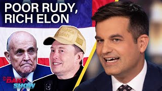 Giuliani Goes Broke While Elon Musk Gifts Millions in Trump Voter Sweepstakes  The Daily Show [upl. by Gilbertine]