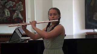 Elitsa Kremen Mitova 11 years Bulgaria Sinisalo 3 miniatures for flute and piano [upl. by Musetta]