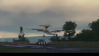 STORM PIA 23KTS TRISLANDER CROSSWIND LANDING MSFS [upl. by Hendren]