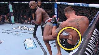 JON JONES KOs STIPE WITH A SPINNING BACK KICK 🤯 [upl. by Ynnavoj]