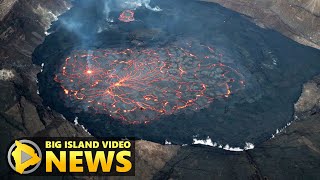 Kilauea Volcano Eruption Update  Two Lava Lakes Form Jan 21 2023 [upl. by Nonarb]