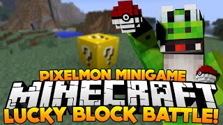 PIXELMON MINIGAME  LUCKY BLOCK BATTLE w CavemanFilms Aphmau amp TerasHD [upl. by Aneel]