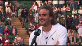 Stefanos Tsitsipas post match on court Interview 😍 [upl. by Eugeniusz]