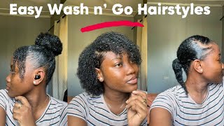 Simple Hairstyles for Wash and Go on 4C hair [upl. by Llerdnod]