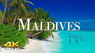 FLYING OVER MALDIVES 4K UHD Beautiful Nature Scenery with Relaxing Music 4K Video Ultra HD [upl. by Almeria719]