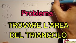 Come trovare larea di un triangolo rettangolare conoscendo il perimetro ed il rapporto tra cateti [upl. by Llecrup]