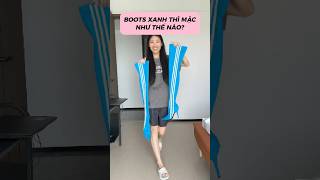 ĐÔI BOOTS MÀU XANH 🤔 makeup beauty fashion stylish [upl. by Hayne]