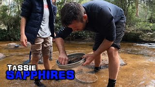 FOSSICKING IN AUSTRALIA THE HUNT FOR BLUE SAPPHIRES IN TASMANIA [upl. by Lowenstern]