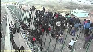 Refugee invasion in Melilla Spain [upl. by Sheley]