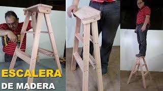 ESCALERA PLEGABLE DE MADERA FÁCIL PASO A PASO  TUTORIAL  Wooden Stairs [upl. by Litta]