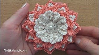 Crochet Flower Tutorial 4 VERY EASY [upl. by Anived94]